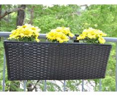Pflanzkübel Blumenkübel Blumenkasten Rechteck Polyrattan LxBxH 60x19x20cm coffee braun
