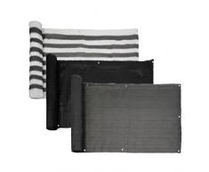 Ribelli® Balkon Sichtschutz Balkonsichtschutz Zaun Windschutz Balkonumspannung Verschiedene Größen und Farben Länge 6m (Farbe/Höhe) (Schwarz, 90)