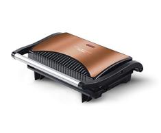 Team Kalorik TKG SWM 1050 CO elektrischer Kontakt- und Tischgrill | Sandwichtoaster | Paninimaker, 700, Kupfer
