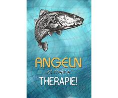 Schatzmix Angeln ist Meine Therapie! Lustig Spruch Metal Sign deko Schild Blech Garten