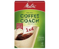 Melitta 6766425 Filtertüten Coffee Coach 1x4, braun, 40 Stück, Papier