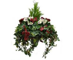 Branches & Blooms Großer Hängekorb mit Stiefmütterchen, Kunstblumen