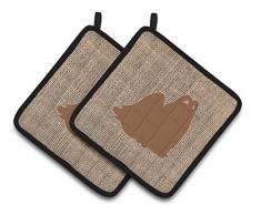 Caroline s Treasures Malteser Jute & Kunstleder Braun Paar Topflappen bb1079-bl-bn-pthd, 7.5hx7.5 W, multicolor