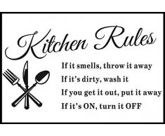 Schatzmix Kitchen Rules - If it Smells, Throw it Away lustig küche Regeln Metal Sign deko Sign Garten Blech