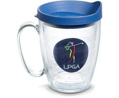 Tervis 1307915 LPGA Isolierbecher mit Emblem und blauem Deckel, 454 ml, transparent