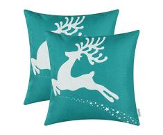 Kissenbezüge, Kissenhülle CaliTime 2 Stück Kissen Werfen Kissen Abdeckungen Fälle Schutz Muscheln zum Couch Sofa Schlafzimmer Zuhause Weihnachten Dekor (45cm x 45cm)