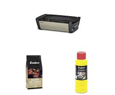 Enders Starter-Set AURORA raucharmer Tischgrill, taupe 1363, mit Holzkohle und Anzündpaste, rauchfreier Kohlegrill, Grill rauchfrei, für Camping-Grillen, Balkon-Grillen, ausgezeichnetes Design