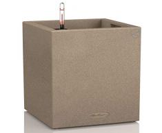 Lechuza CANTO Stone low 40, sandbeige, Hochwertiger Kunststoff, Inkl. Bewässerungssystem, Herausnehmbarer Pflanzeinsatz, für Innen- und Außenbereich, 13721