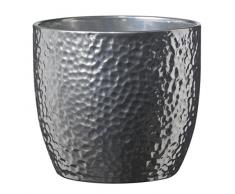 Soendgen Keramik Blumenübertopf, Boston Metallic, silber, 21 x 21 x 20 cm, 0049/0021/1874