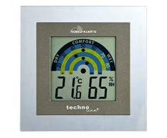 Mobile Alerts MA 10230 Raumklimastation, Zusatzsensor, Datenübertragung auf das Smartphone, Alarmierung via Push-mitteilung, tranparenter Rahmen, silber, 10 x 2 x 10 cm