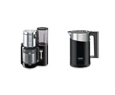 Siemens TC86503 Kaffeemaschine (1100 Watt, optimales Kaffeearoma, Timer-Funktion, abnehmbarer Wassertank, automatische Abschaltung) schwarz & TW86103P Wasserkocher schwarz/anthrazit