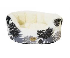 Rosewood 04212 40 Winks Bett, schwarz/Creme mit Blumenmuster, oval, Länge: 50 cm