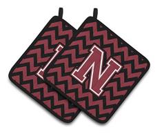 Caroline s Treasures cj1052-npthd Buchstabe N Chevron Topflappen (1 Paar), 19,1 x 19,1 cm Granat/Schwarz