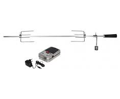 Enders Grillspieß 7901 für Gasgrill KANSAS 3-Brenner & MONROE 3 + 4 Brenner, Set aus Edelstahl, mit Motor + Hänchen-Krallen, Drehspieß, Rotisserie, Drehspiess