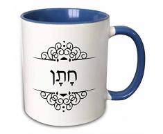 3dRose 165040_6 Mug Becher, keramik, blau/weiß