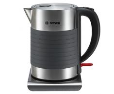 Bosch TWK7S05 kabelloser Wasserkocher (Abschaltautomatik, Überhitzungsschutz, Dampfstopp-Automatik, einfache Reinigung, 2.200 Watt) schwarz/grau