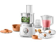 Philips Cucina Viva Collection Philips Küchenmaschine HR7530/00, Multifunktion mit Frullator, Zerkleinerer und Zitruspresse, 850 W, Fassungsvermögen 2.1L, Edelstahl, rostfrei