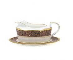 Noritake Xavier Gold Sauciere mit Tablett 2-teilig