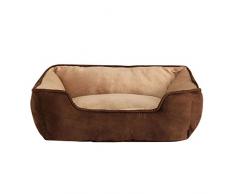 dibea DB00936 2-in-1 Hundebett Hundekissen Hundekörbchen Hundesofa Größe 80x60 cm Farbe, M, braun/beige, 1700 g