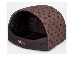 Hobbydog R2 Busjbl6 Hundehütte Souffleur, M, Größe 2, 50x38 cm, Hellbraun mit Pfötchen