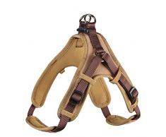 HUNTER Neopren Vario Quick Geschirr für Hunde, Nyon, Neopren gepolstert, reflektierend, S, braun/karamell