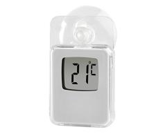 Hama Fenster-Thermometer mit Saugnapf (digital, einsetzbar als Innen- oder Außen-Thermometer, wetterfest, transparent) weiß