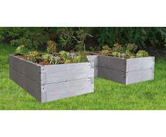 JUWEL Hochbeet Timber Ergoline (Variable Aufbauweise, 100% recyclebar, Gartenbeet aus Kunststoff, Füllinhalt 1650 l) 20829, grau