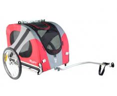 DoggyRide Original Fahrradanhänger für Hunde, leicht Konvertiert auf Jogger Kinderwagen (optional mit Kit), Urban Red