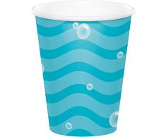 8 Becher * NARWAL * für Kindergeburtstag und Mottoparty | Narwahl Wal Wale Meerestiere | Napkins Papierservietten Kinder Geburtstag Party Deko