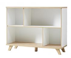 Germania 3267-221 Regal im skandinavischen Design GW-Oslo in WeiÃ/Absetzungen Sanremo-Eiche-Nachbildung, 120 x 93 x 40 cm (BxHxT)