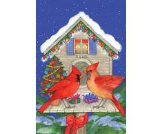 Toland Home Garden Christmas Cardinals 31,8 x 45,7 cm Deko Vogel Winter Vogelhaus Garten Flagge