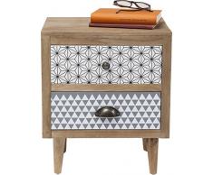 Kare Design Kommode Capri, kleine Nachtkommode, Nachttisch, Nachtkästchen, Nachttischen, Beistelltisch mit 2 Schubladen, (H/B/T) 40x50x30cm