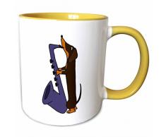 3dRose 196087_8 Mug Becher, keramik, Gelb/Weiß