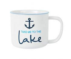 Pavilion Gift Company 67510 Kaffeetasse aus Steingut, groß, 445 ml, Blau