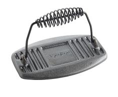 VonShef Fleischpresse Flacher Grill Gewicht - Gusseisen Schwarz Vorgewürzt 8x 5 - für Steak, Pastetchen, Panini, Burger, Rindfleisch, Speck