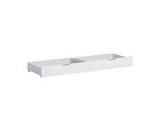 Hoppekids Schubkastenset auf Rollen 2 stück für Kinderbett, Jugendbett, Juniorbett, Etagenbett,liegefläche 70 x 160 cm teilmassiv, Holz, weiÃ, 153 x 60 x 19 cm
