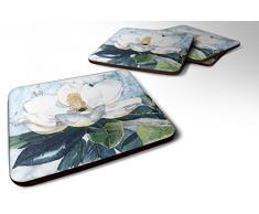 Caroline s Treasures 8003 FC flower-magnolia Schaumstoff Untersetzer (4 Stück), 8,9 cm H x 8,9 cm W, multicolor