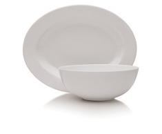 Mikasa Delray Tafelservice aus feinem Porzellan, für 8 Personen, 40-teilig 14 Oval Platter and 9 Vegetable weiß