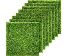 Pangda 8 Packungen Künstliches Gartengras, lebensechte Fee, Kunstrasen, 15,2 x 15,2 cm, Miniatur-Ornament Garten Puppenhaus DIY Gras