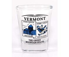 Vermont State Scenery Schnapsglas, Blau