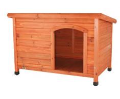 Trixie 39551 natura Hundehütte Classic mit Flachdach, S–M: 85 × 58 × 60 cm, braun
