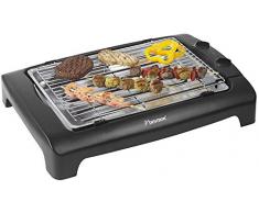 Bestron Höhenverstellbarer elektrischer Tischgrill mit Auffangschale, 2000 W, Schwarz