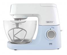 Kenwood Chef Sense KVC5100B – Küchenmaschine, 4,6 l Glas-Rührschüssel, Easy-Lift & Interlock-Sicherheitssystem, 1200 W, inkl. 3-teiligem Patisserie-Set & Rezeptbuch, blau