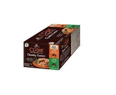 Wellness CORE Chunky Centers, Hundefutter nass getreidefrei, hoher Fleischanteil, Farmer Selection Mix, 4 x 170 g Schalen