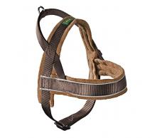 HUNTER Racing Norwegergeschirr, sportliches Geschirr für Hunde, Nylon, Fleece-Polsterung, XL, braun/cognac