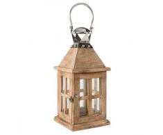 Nortene 2012063 Laterne Indien, Zahl 3, Holz, verzinktes Metall, 20 x 20 x 45 cm, Braun