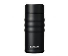Kyocera TWIST TOP - isolierte Trinkflasche mit keramischer Innenbeschichtung | schadstoff-frei | auslaufsicher | leicht | stylisch | schwarz, 350 ml