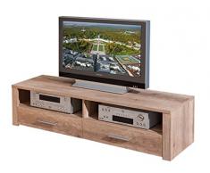 Links 22500800 TV Regal TV Board Hifi Tisch Schrank Media Rack Wildeiche Beige hochglanz modern
