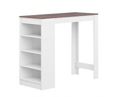 Symbiosis 8080 A2198 x 00 Zeitgenössische Tisch Bar mit Stauraum, Weià matt/Beton 115 x 50 x 102,7 cm