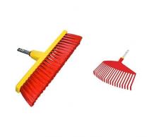 WOLF-Garten - Großflächenbesen multi-star® B 40 M NEU2018, Rot, 37x20x10 cm; 71ANA002650 & multi-star® Kunststoffbesen UI-M; 3554000